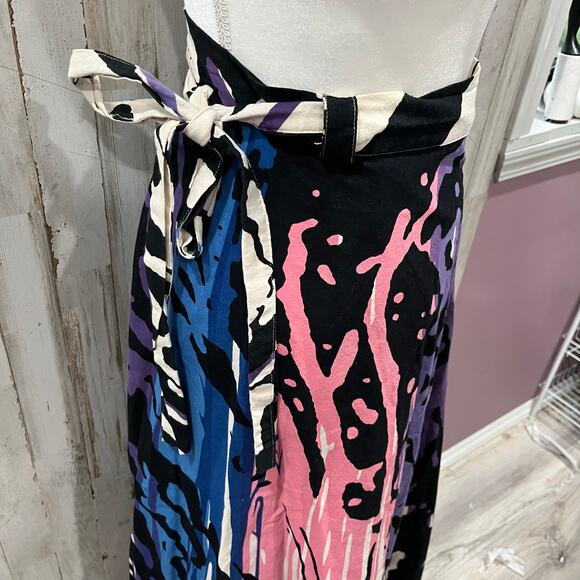 Belma 100% Cotton Sea Coral Boho True Wrap Midi Maxi Skirt Canvas Free Size OS - Picture 3 of 8